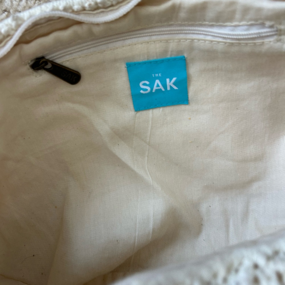 The Sak Bohemian Macrome Cream Fringe Shoulder Bag - Picture 13 of 15
